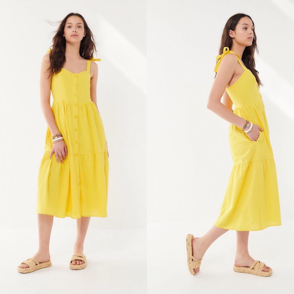 UO Positano Tie-Shoulder Midi Dress